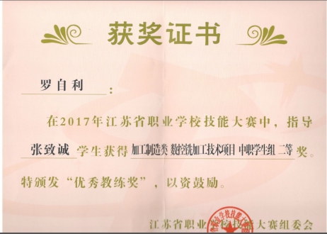 省优秀教练（罗自利2017）